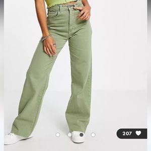 Sage green Stradivarius 90s dad jean